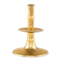An English Brass Trumpet-Form Candlestick of Unusually Large Proportions
