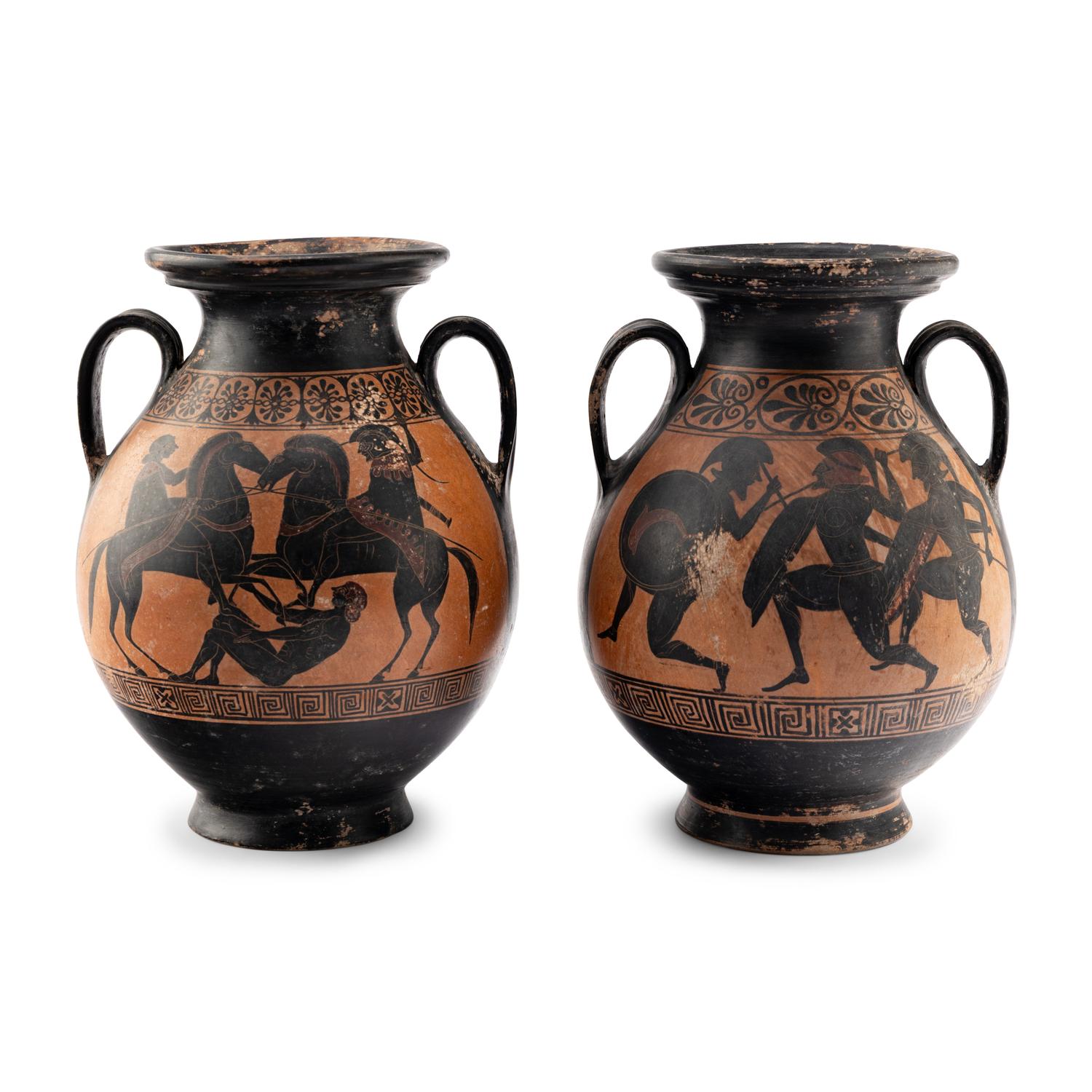 A Pair of Attic Style Black-Figure Pelikai