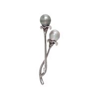 CULTURED TAHITIAN PEARL, DIAMOND AND MULTICOLOR SAPPHIRE BROOCH