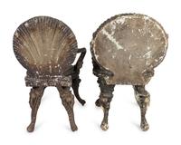 A Pair of Italian Silvered Grotto Armchairs — 19TH CENTURY