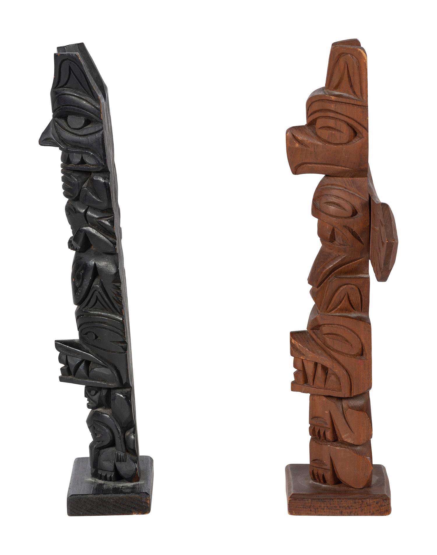 Northwest Coast Carved Model Totems