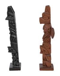 Northwest Coast Carved Model Totems