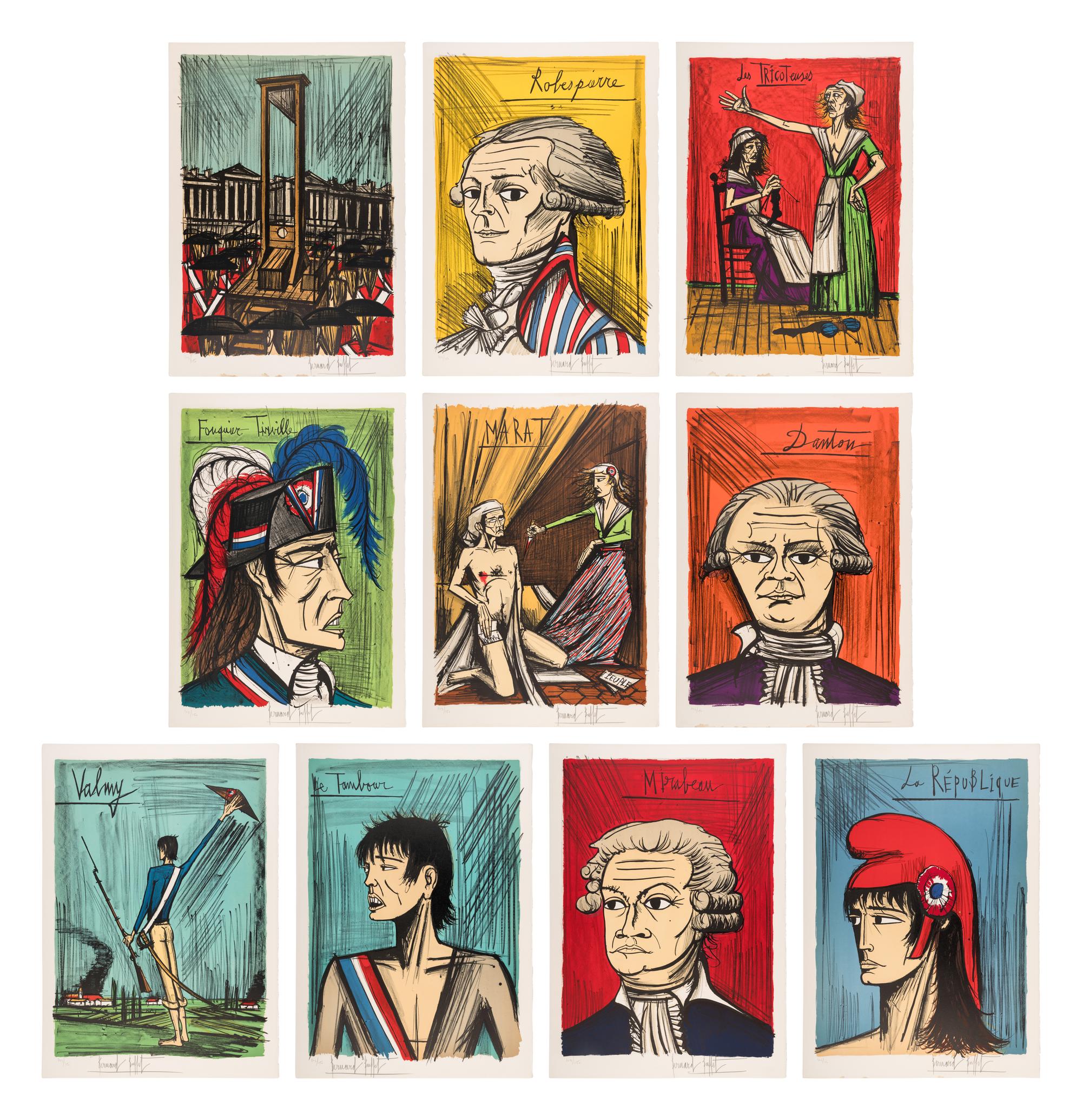 La Révolution Française 1789 (complete portfolio of ten, with text pages and portfolio case), 1977