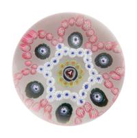 A Baccarat Complex Millefiori Garland Glass Paperweight