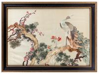 A Group of Two Chinese Paintings and Textiles