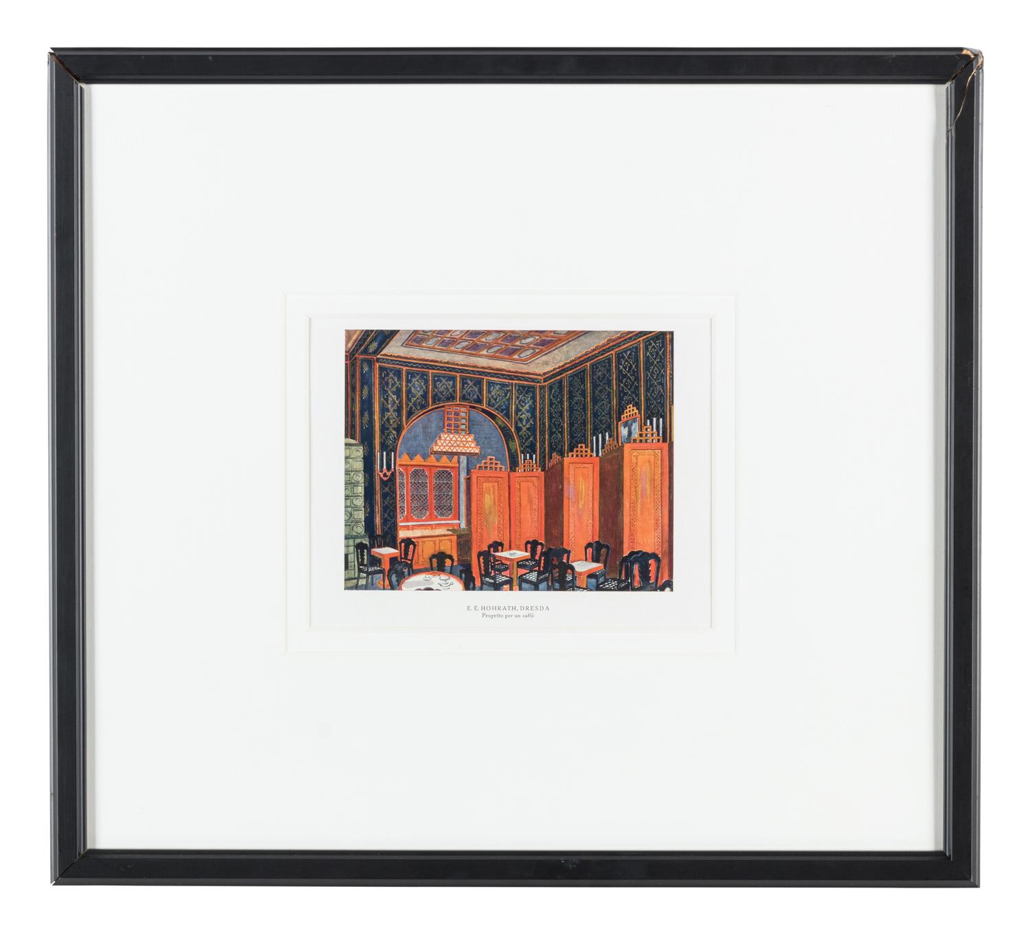 Eight Lithographs Depicting Interiors — 20TH CENTURY