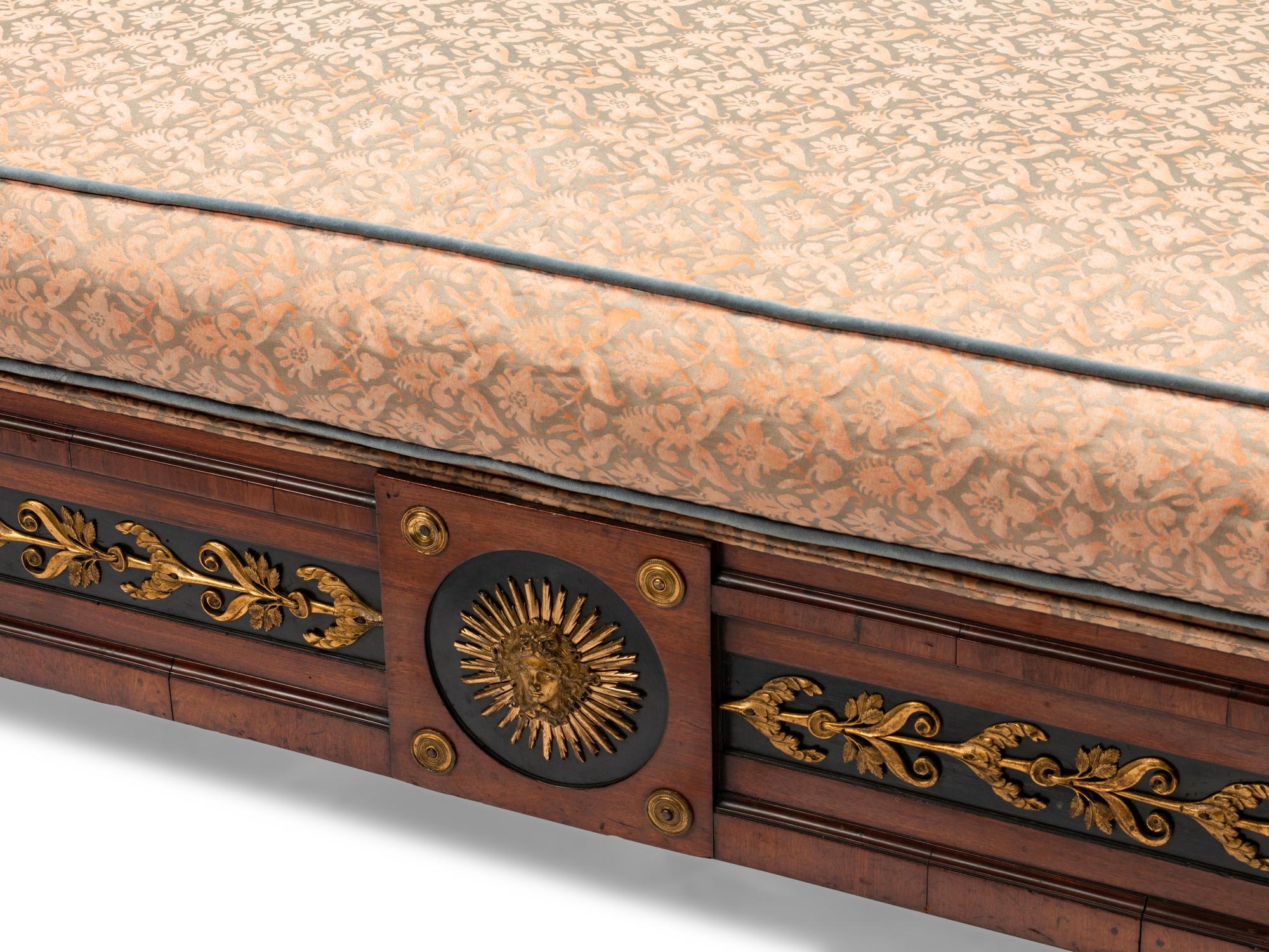A Neoclassical Gilt Bronze Mounted Mahogany Daybed