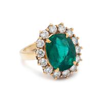 EMERALD AND DIAMOND RING