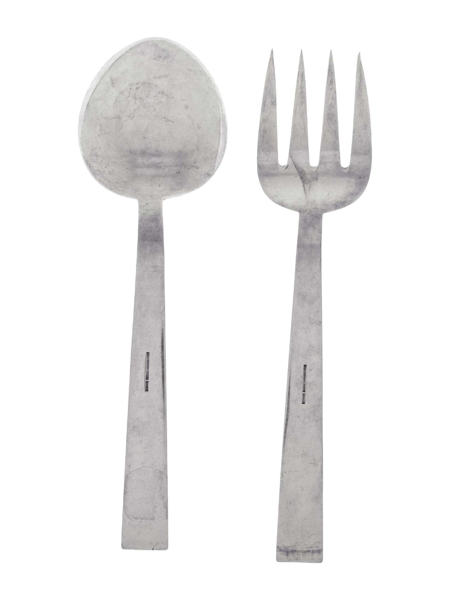 A Norwegian Silver Two Piece Salad Serving Set