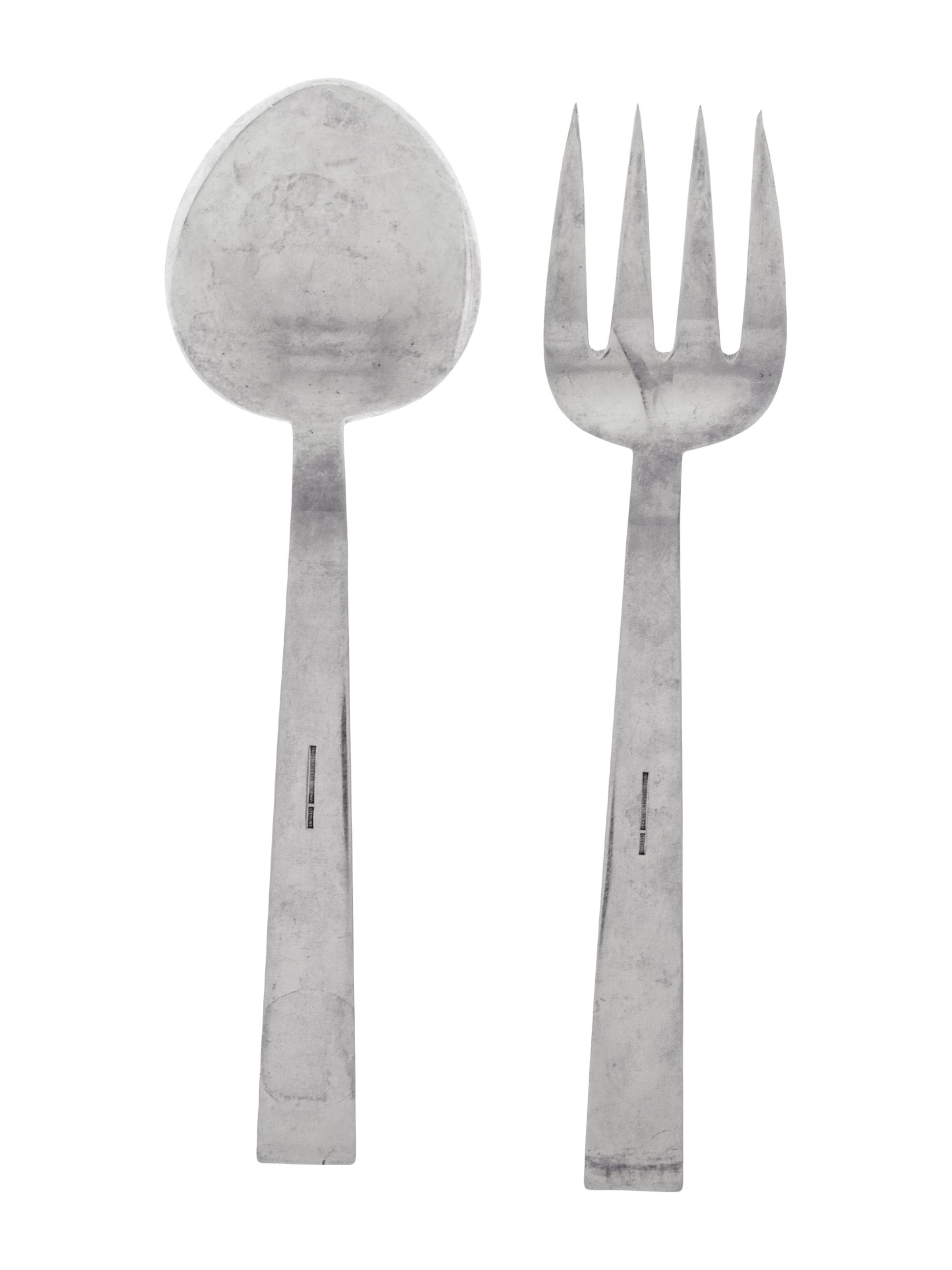 A Norwegian Silver Two Piece Salad Serving Set