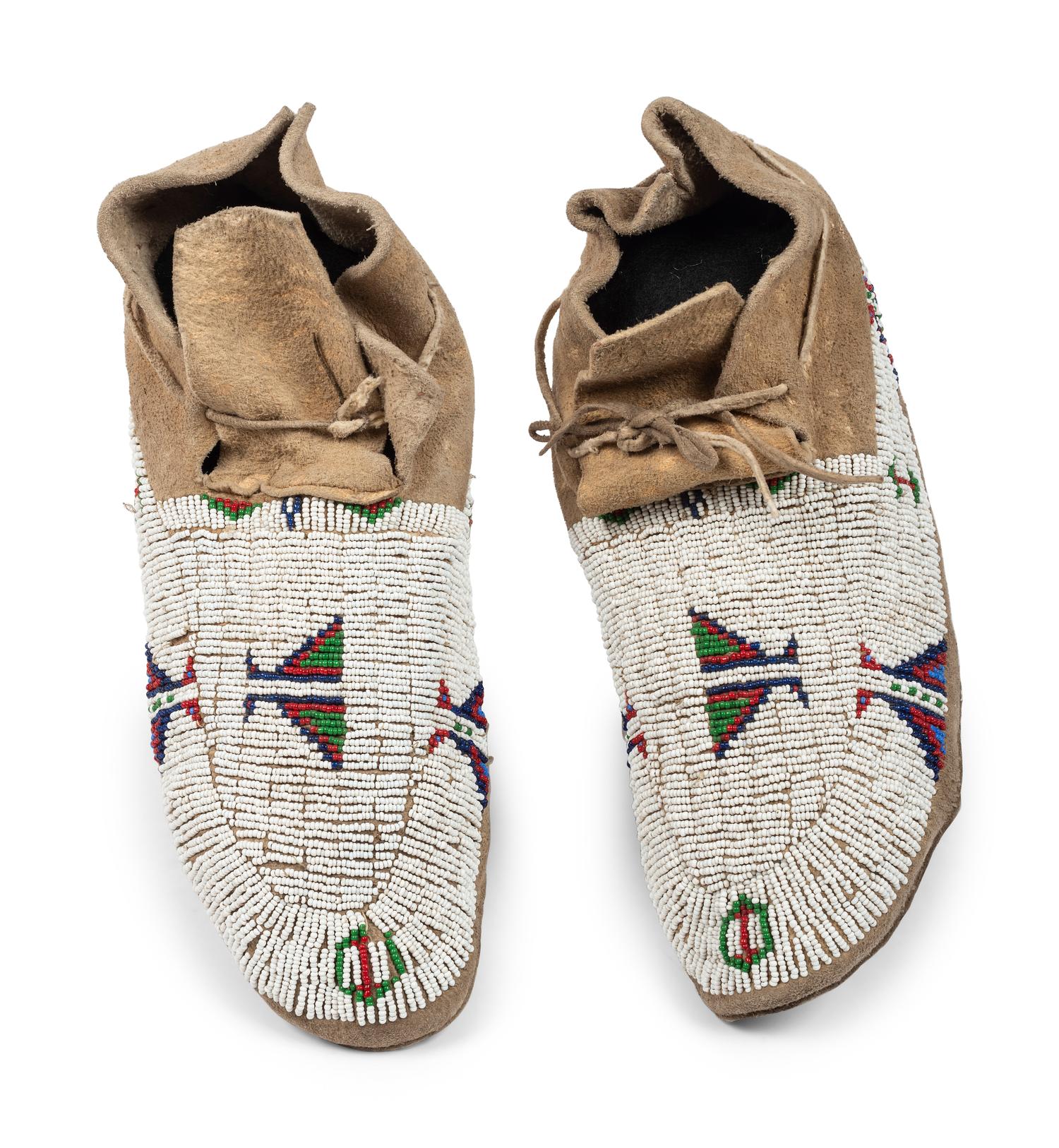Cheyenne Beaded Hide Moccasins