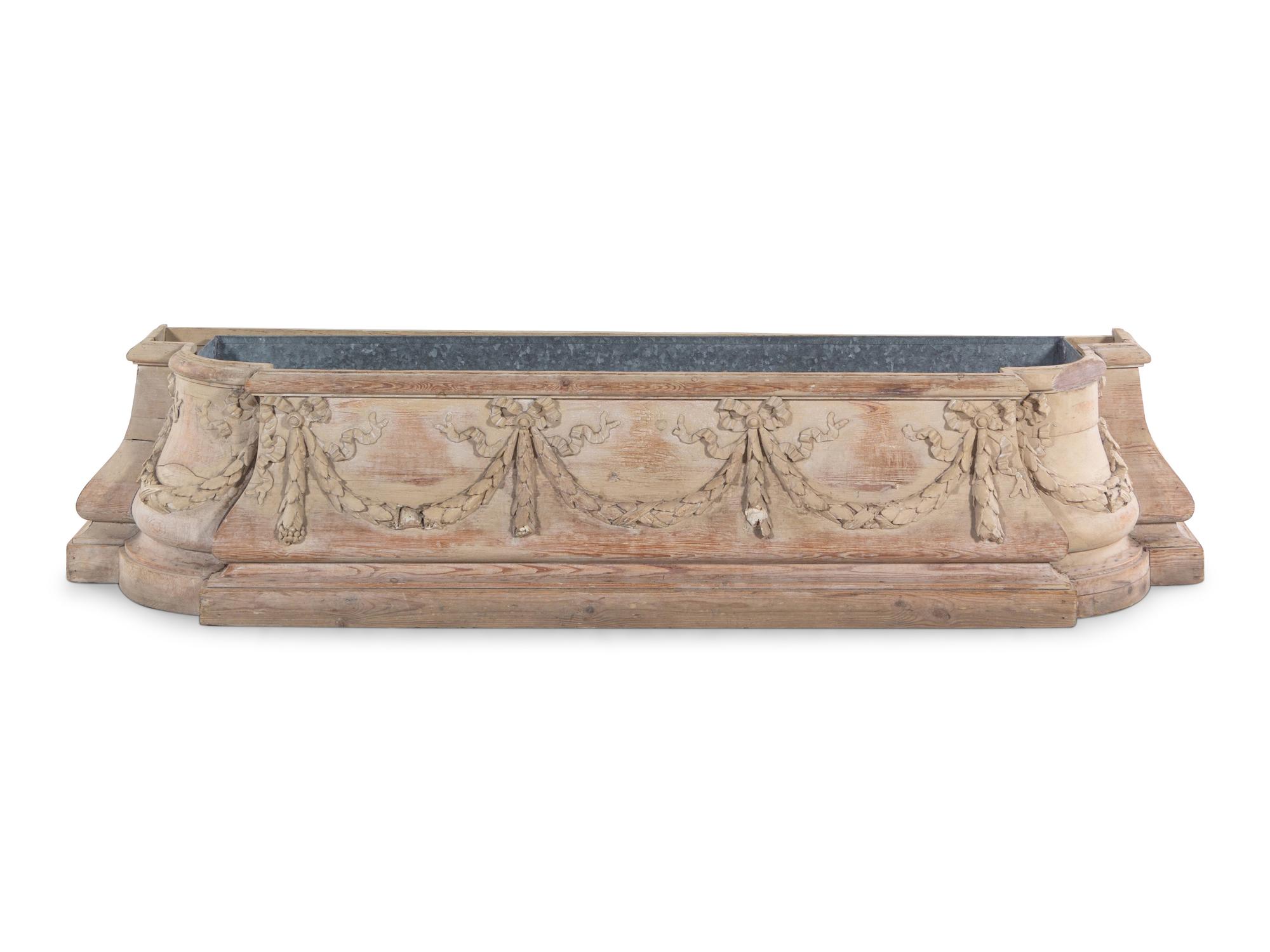 A Neoclassical Style Painted Wood Jardinière