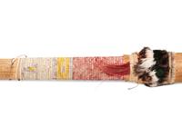 Northern Plains Quilled Pipe Stem and Catlinite Bowl, with Inlay