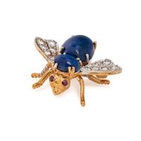 HERBERT ROSENTHAL, LAPIS LAZULI AND DIAMOND BEE BROOCH