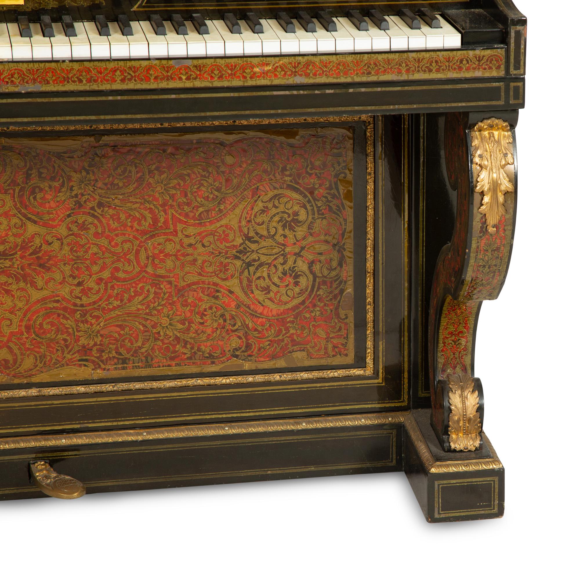 A Napoleon III Boulle Marquetry Upright Piano