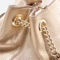 A Gold Gucci Pebbled Calfskin Soho Chain Shoulder Bag Gucci