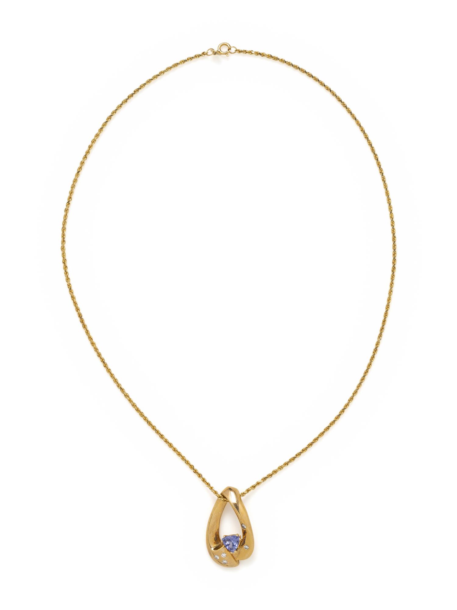 COLLECTION OF YELLOW GOLD, DIAMOND AND GEMSTONE PENDANT/NECKLACES