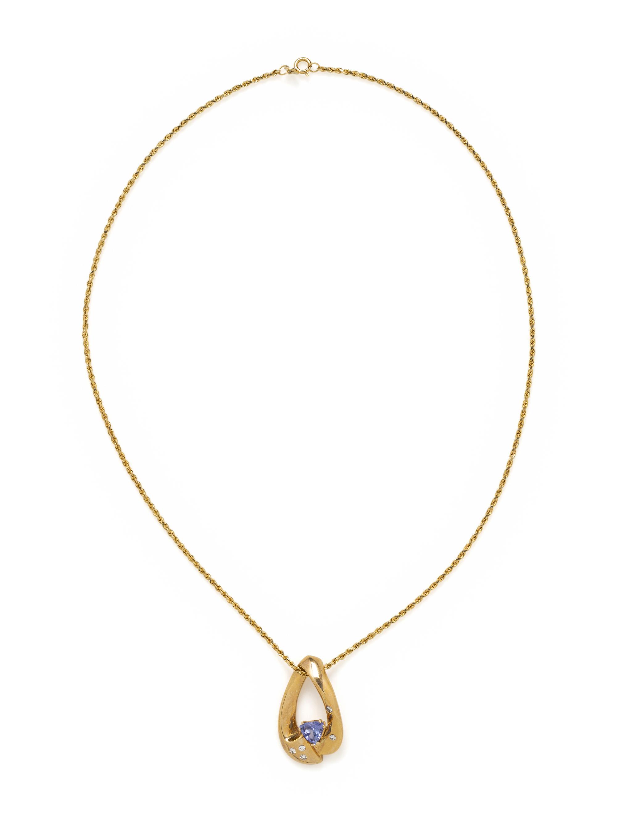 COLLECTION OF YELLOW GOLD, DIAMOND AND GEMSTONE PENDANT/NECKLACES