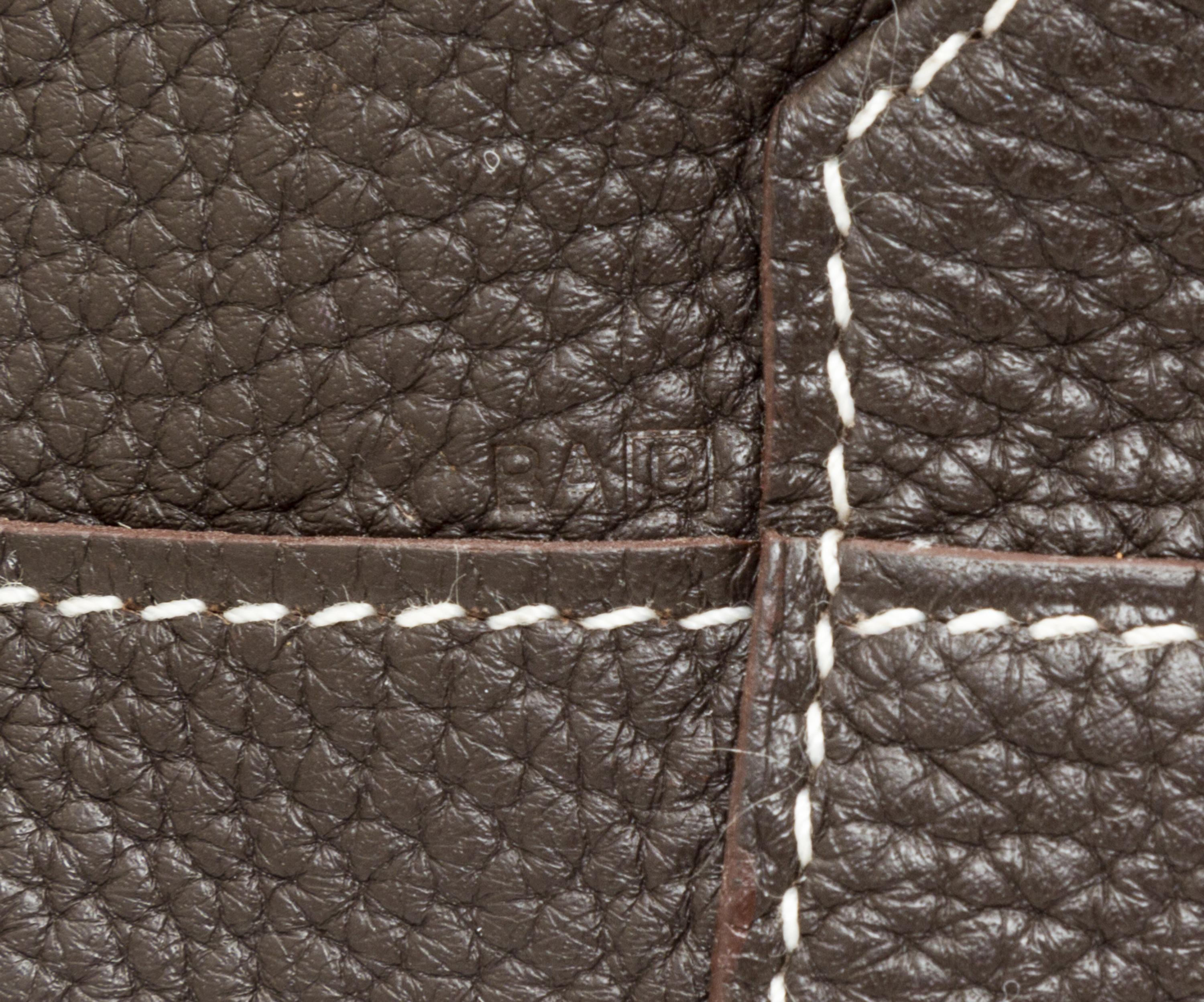 An Hermes Etoupe/Dark Brown 45cm Taurillon Clemence Double Sens Tote, 17.5" x 15.5" x 5".