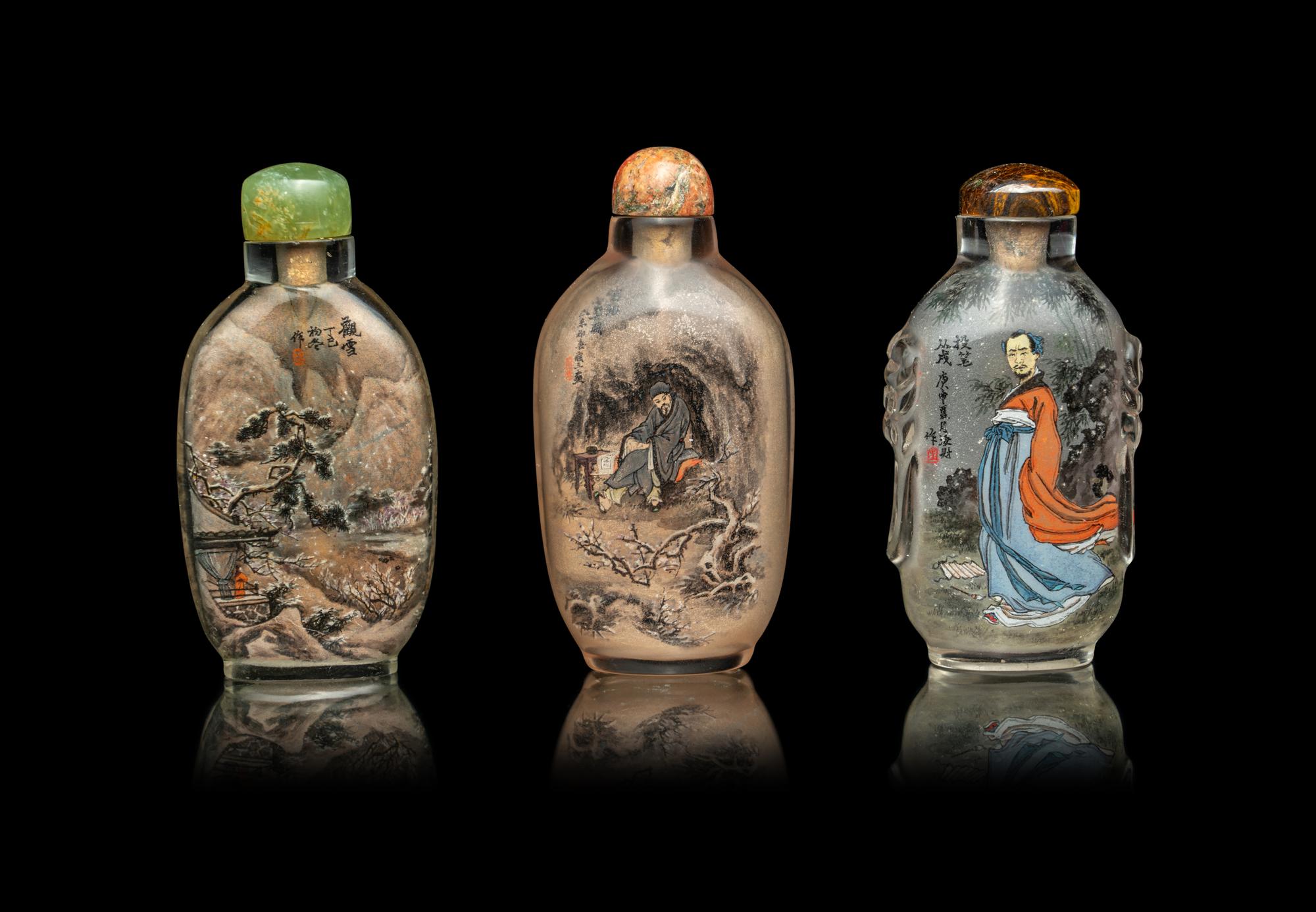 Three Chinese Inside Painted Snuff Bottles