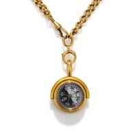 YELLOW GOLD WATCH CHAIN WITH FOB