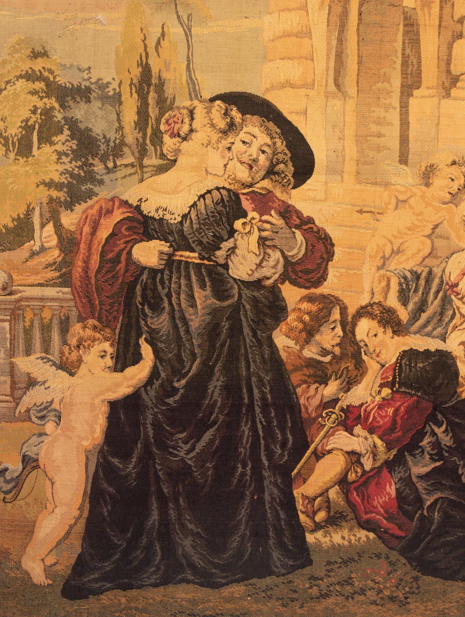A Continental Wool Tapestry After Rubens