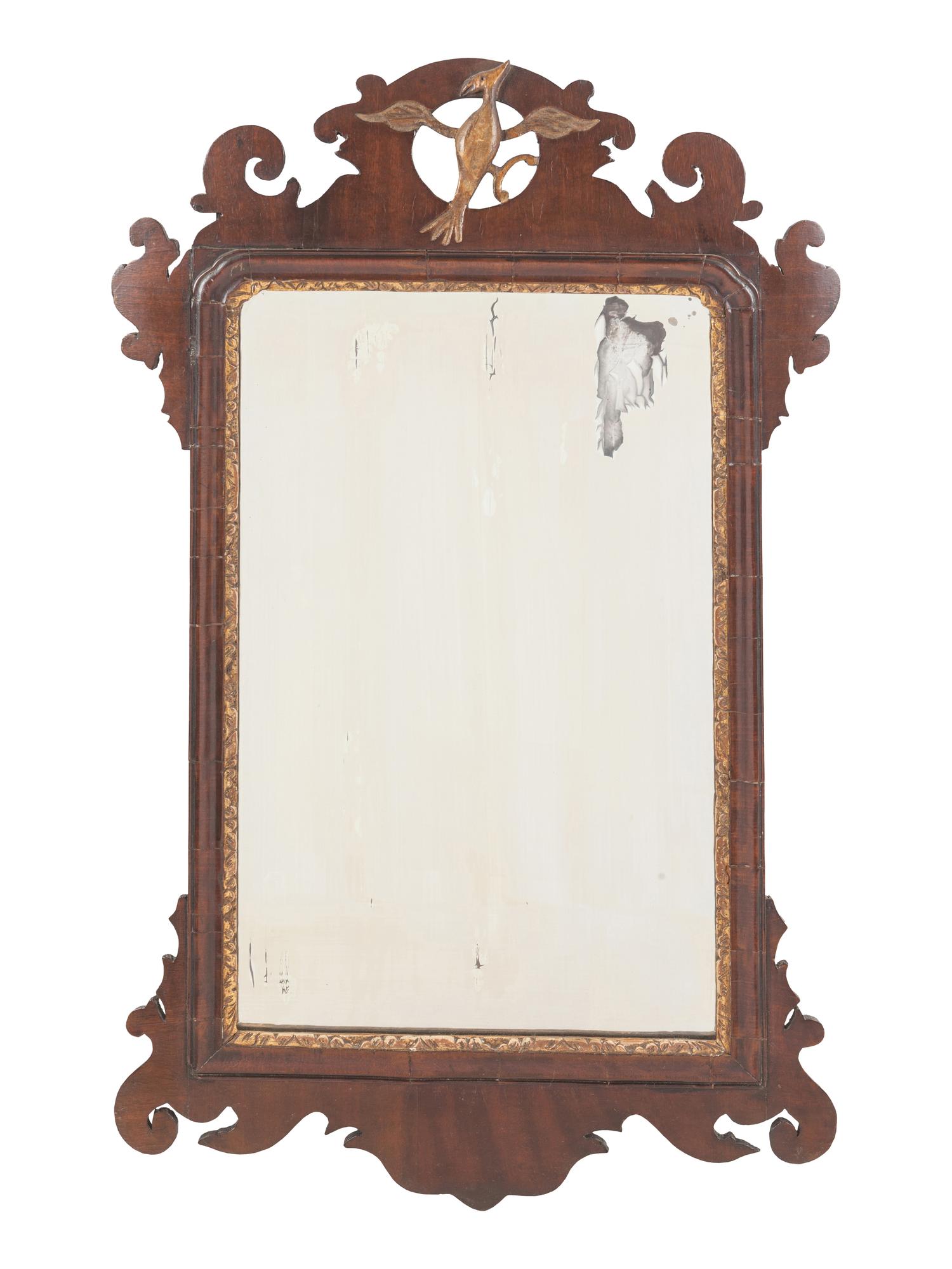 A Chippendale Parcel Gilt Mahogany Mirror