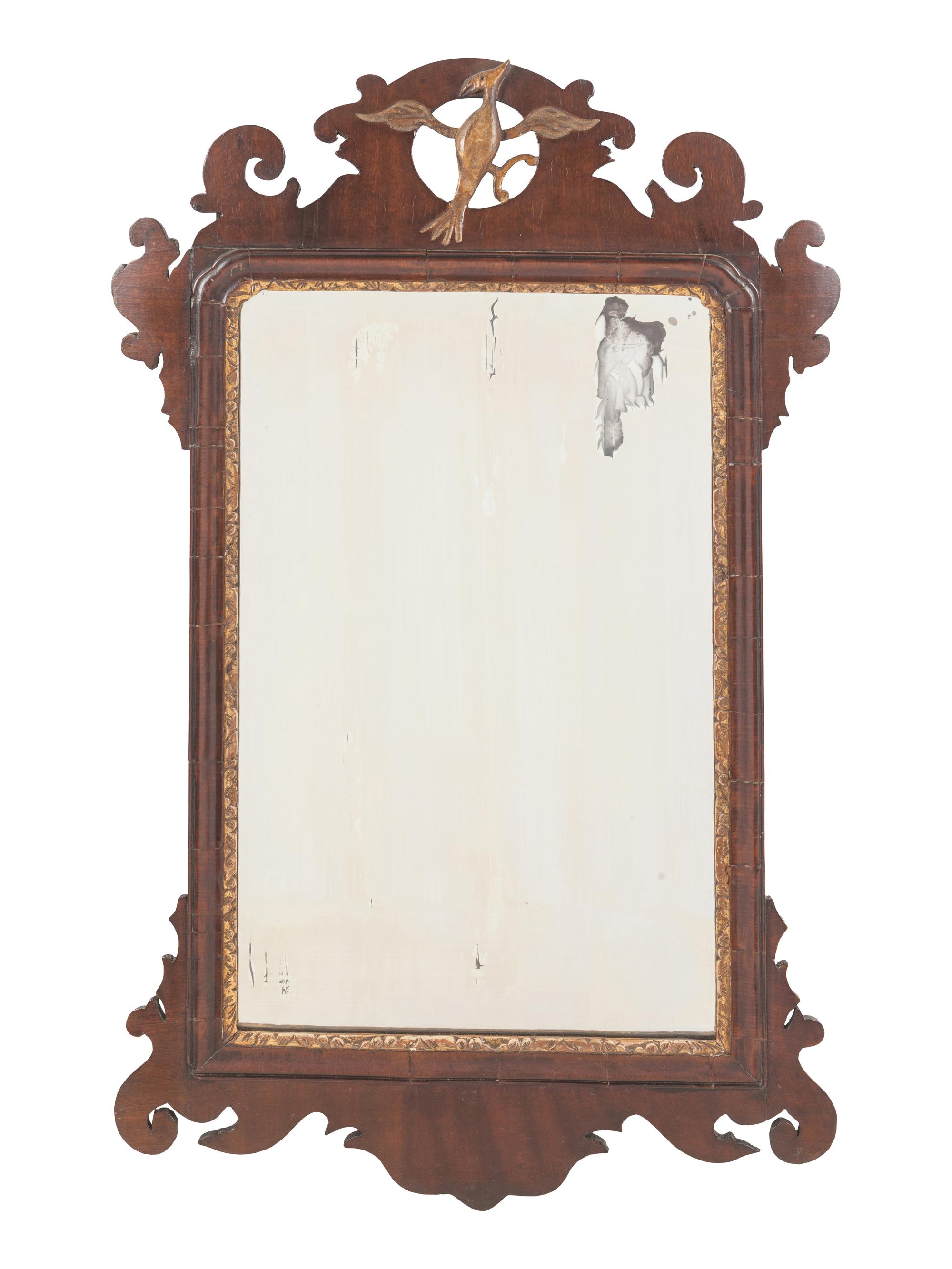 A Chippendale Parcel Gilt Mahogany Mirror