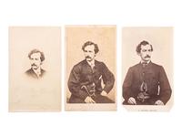 [LINCOLN, Abraham (1809-1865)]. A group of 3 CDVs of John Wilkes Booth, comprising: