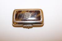 A Victorian Silver and Simulated Tortoise Shell Case, Henry William Dee, London, 1863, the lid with an applied monogram.