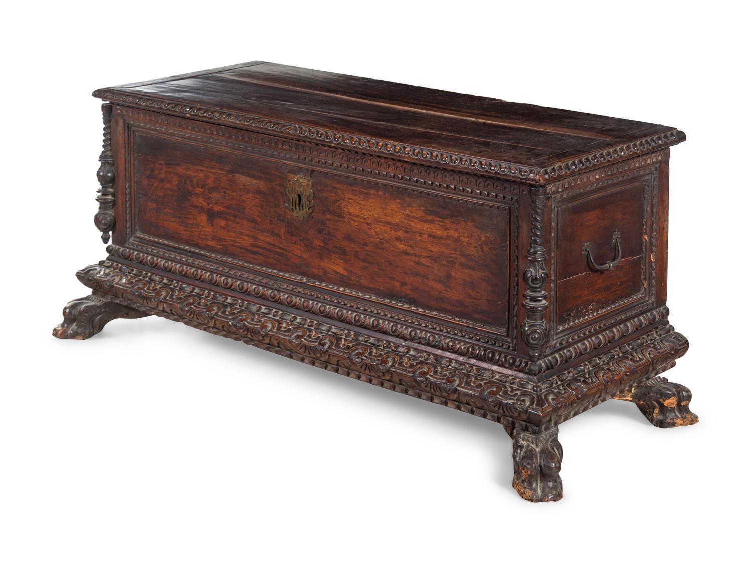 An Italian Walnut Cassone