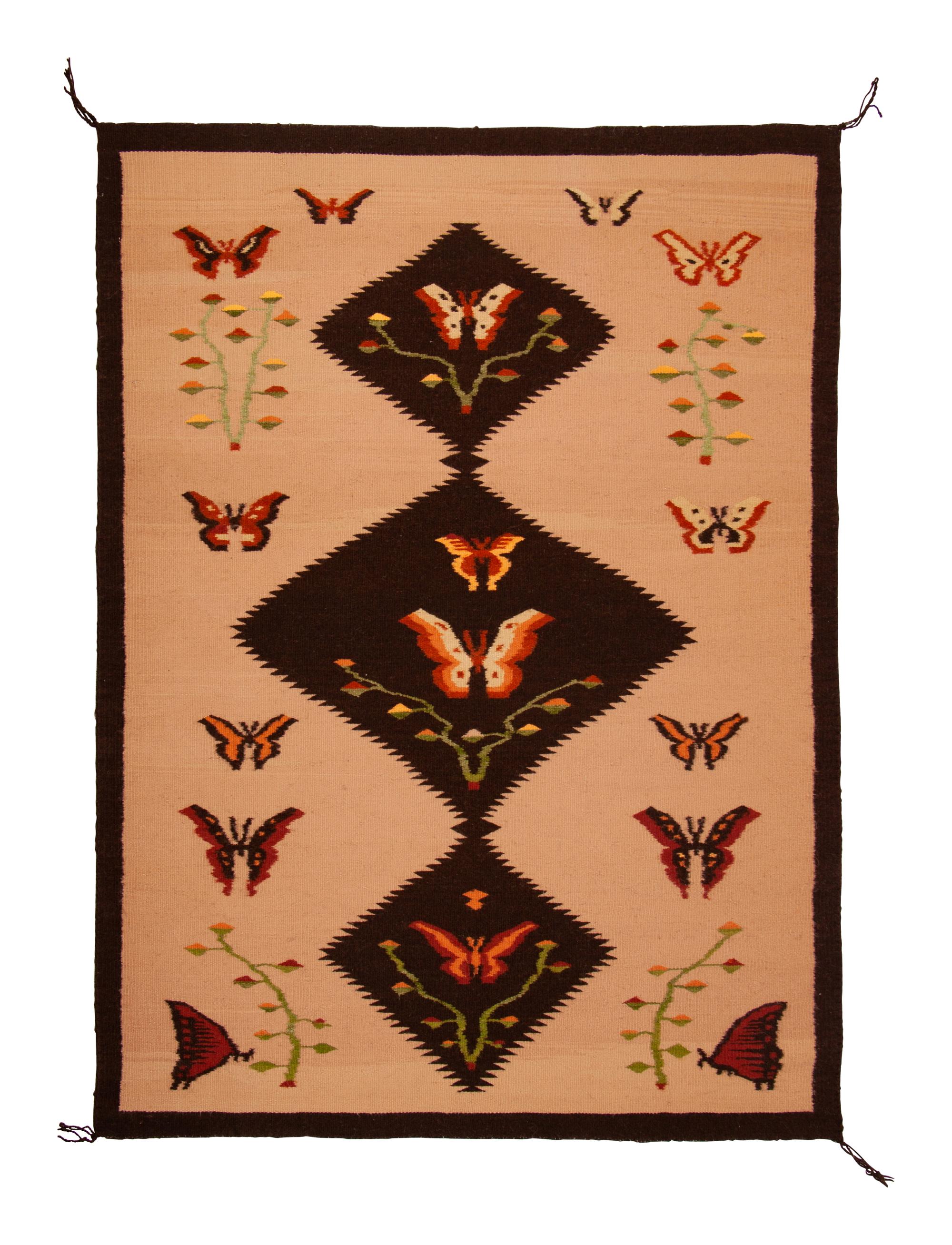 Pictorial Butterfly Weaving / Rug