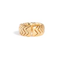 BULGARI, YELLOW GOLD AND DIAMOND 'SPIGA' RING