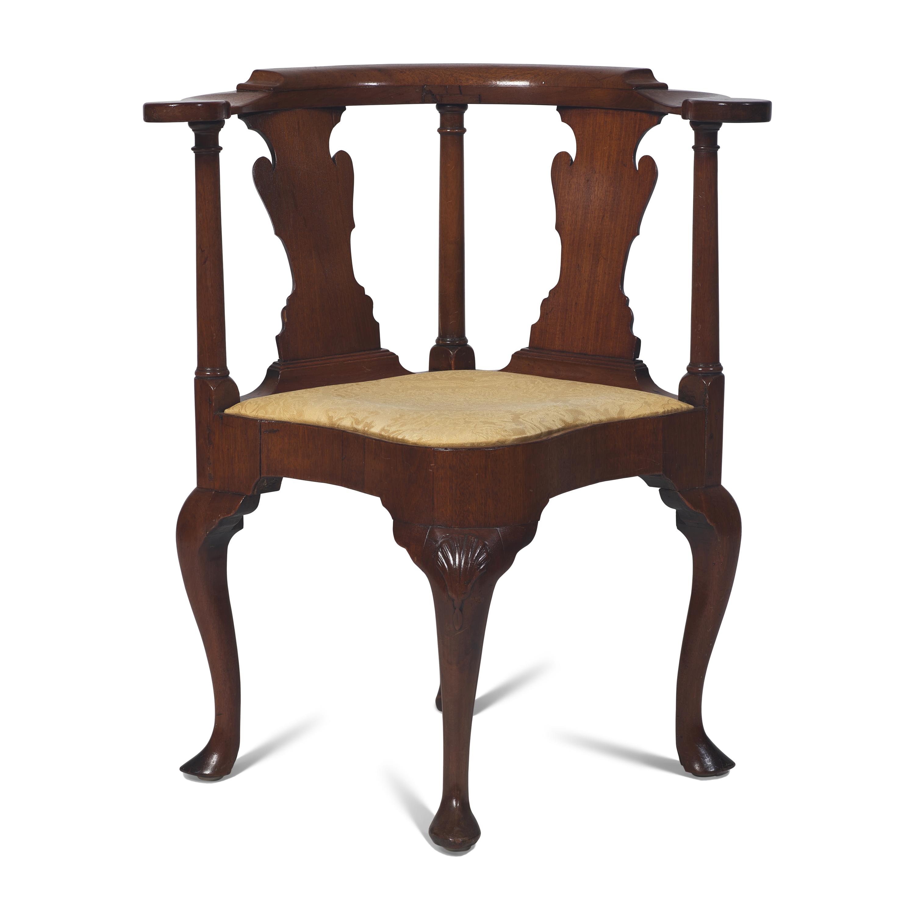 A Queen Anne Mahogany Corner Chair