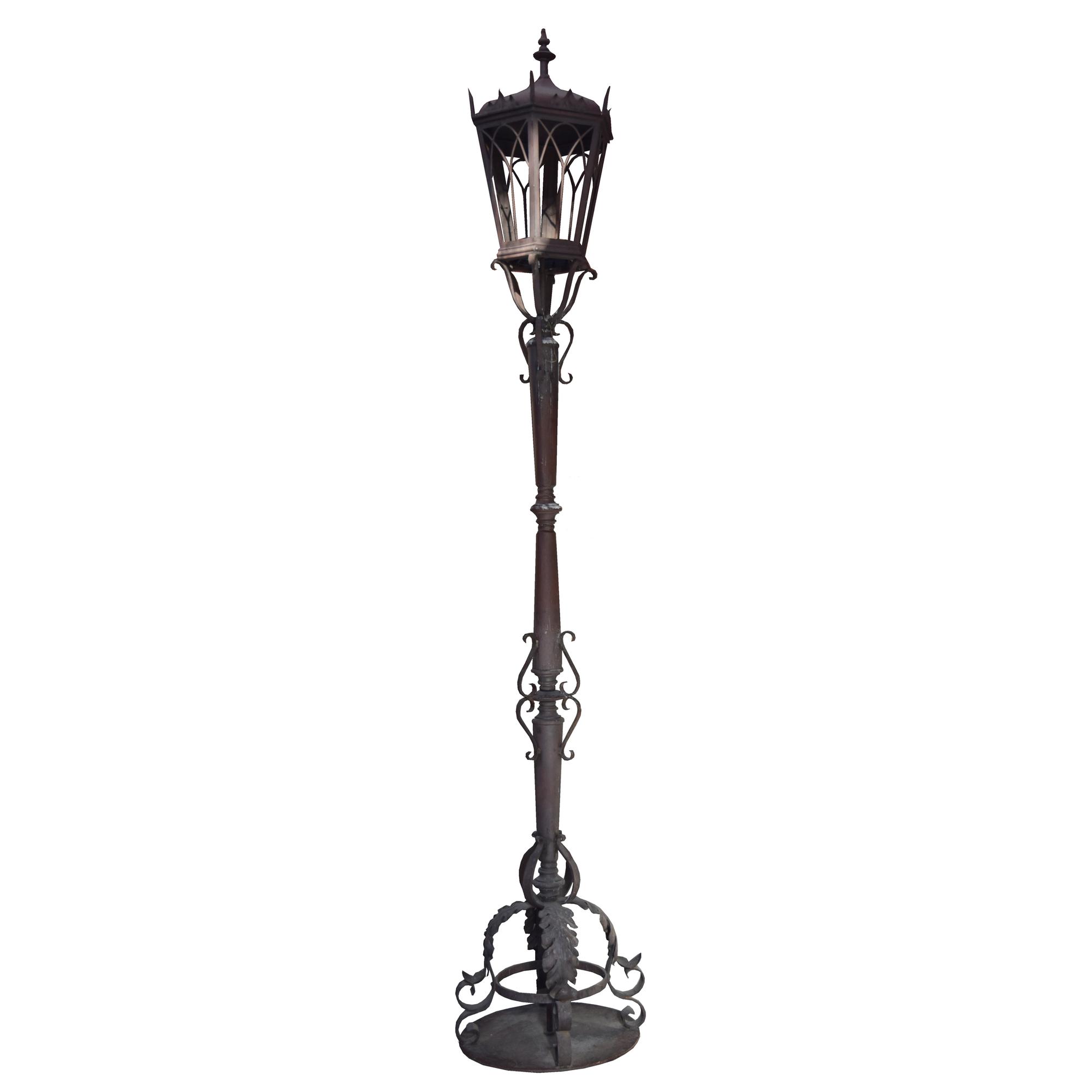 A Pair of Argentine Wrought Iron Torchieres 21" W x 21" D x 117" H — Argentina, Circa 1930