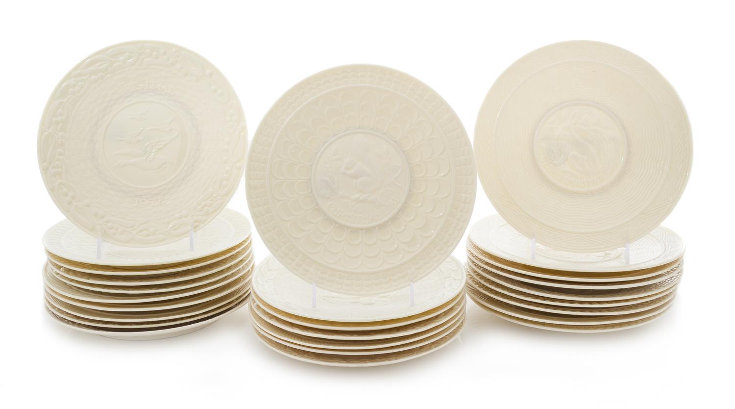 An Assortment of Belleek Christmas Plates Diameter 9 inches. — SIXTH AND SEVENTH GREEN MARKS (1965-1993)