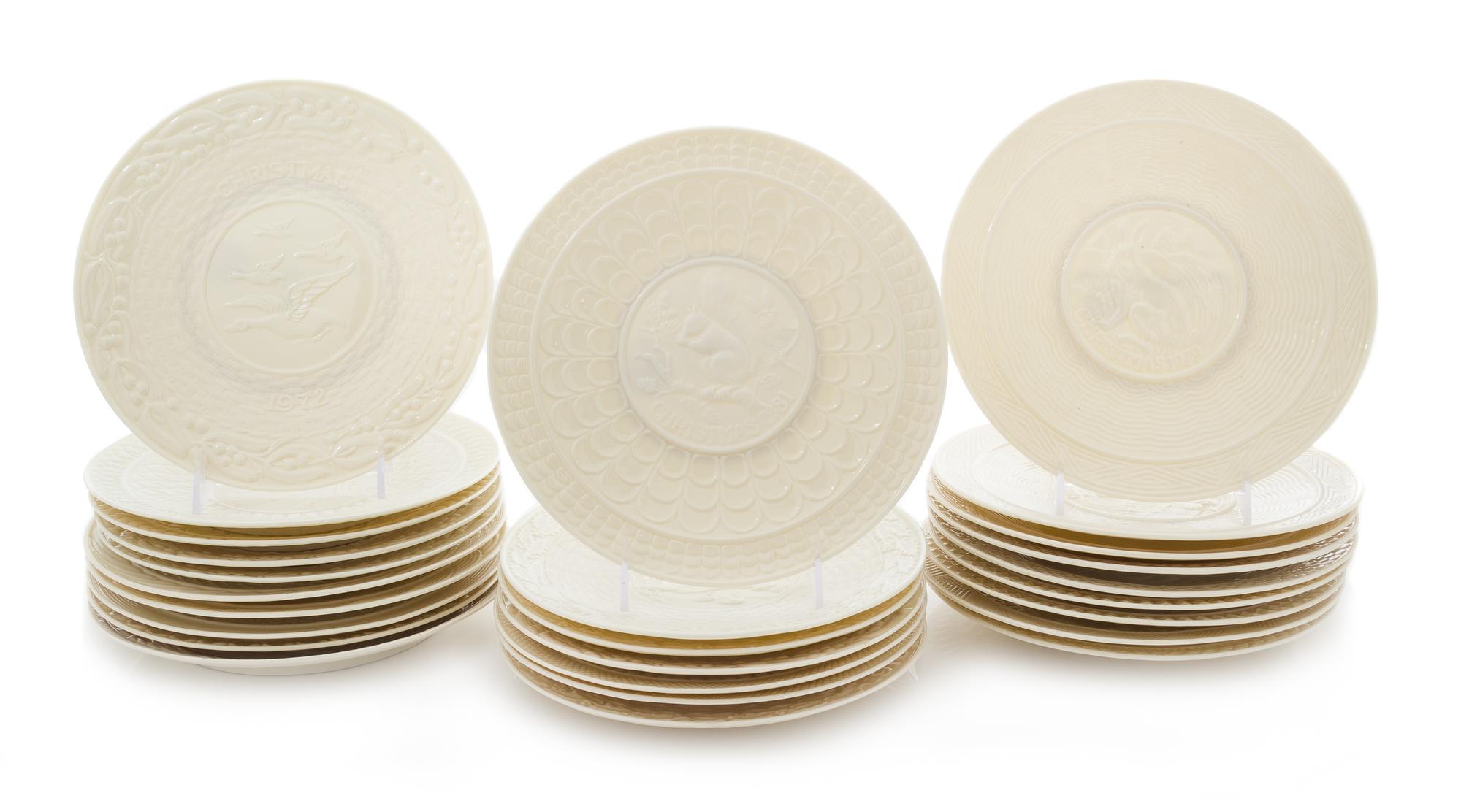 An Assortment of Belleek Christmas Plates Diameter 9 inches. — SIXTH AND SEVENTH GREEN MARKS (1965-1993)