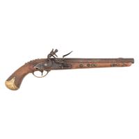 Composite Tack Decorated Flintlock Trade Pistol Marked "H.J. Meunier"
