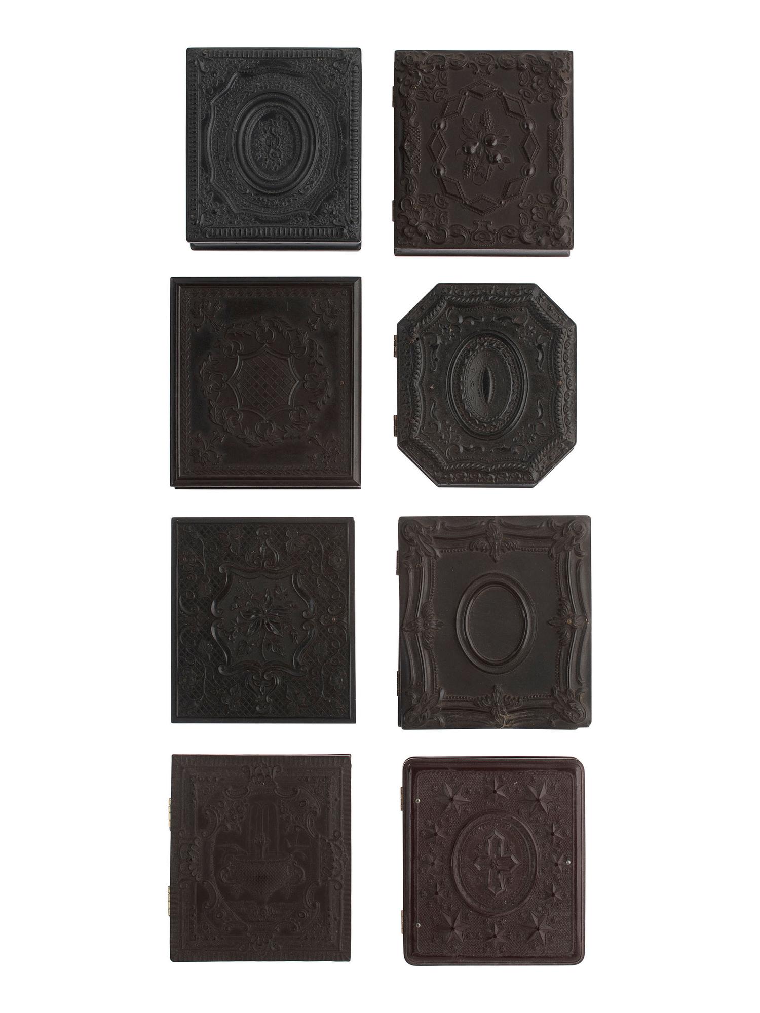 [EARLY PHOTOGRAPHY]. 27 assorted Union cases with floral, geometric, and scroll designs.