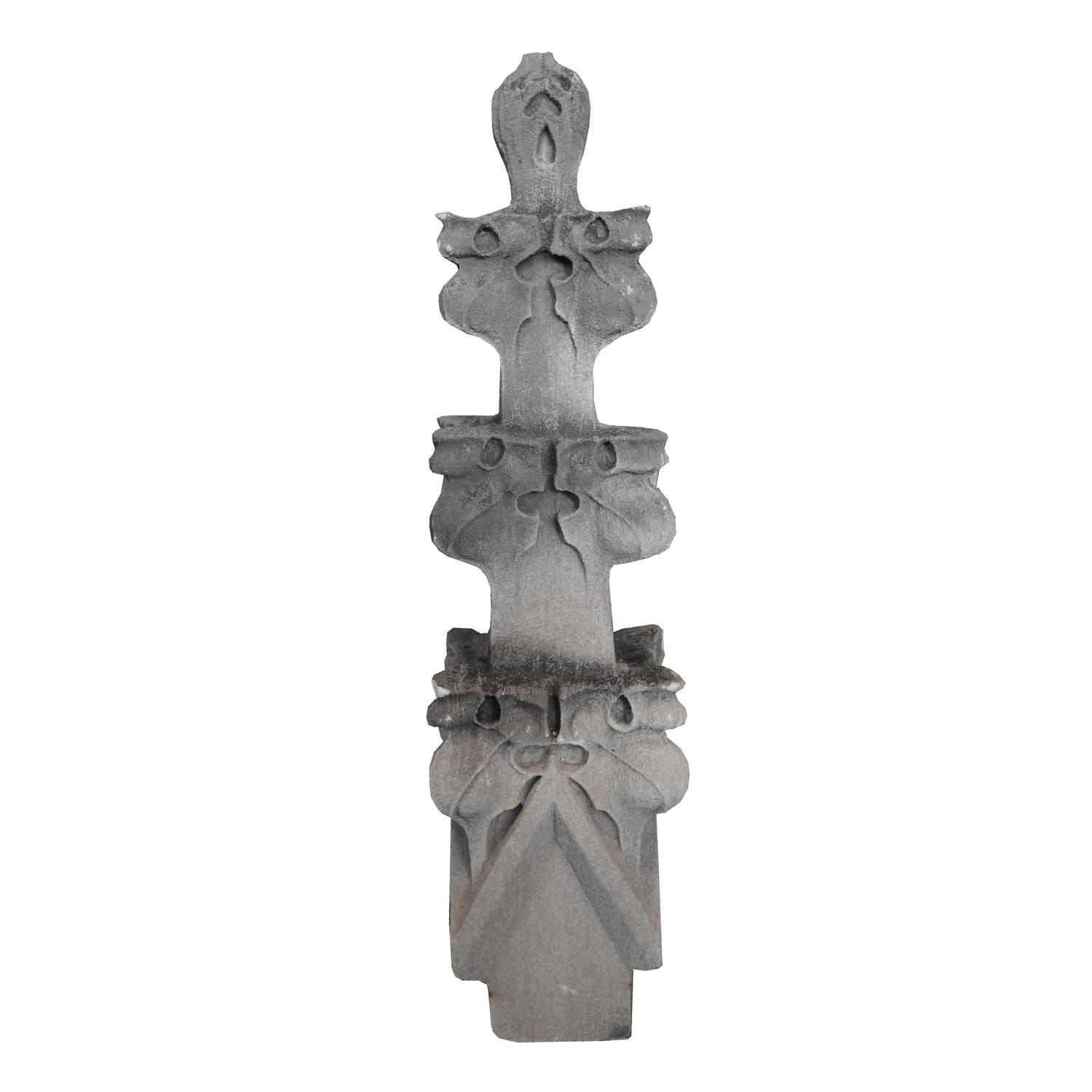 A set of Six Carved Stone Finials 7" W x 7" D x 28" H — United States, Early 20th Century
