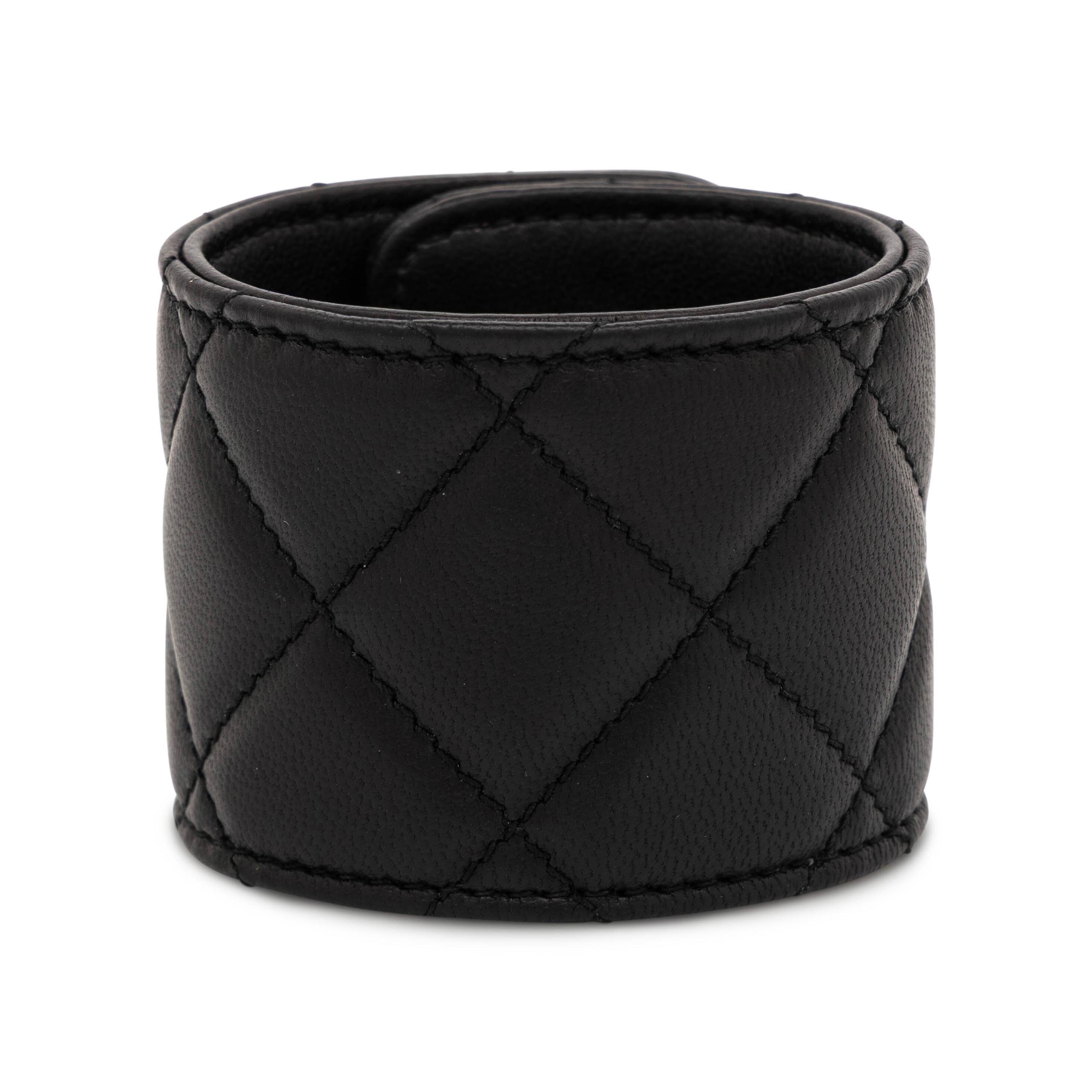 Chanel, CC Cuff Bracelet in Quilted Leather