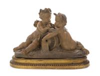A French Terra Cotta Figural Group Width 16 3/4 inches. — ALBERT-ERNEST CARRIER-BELLEUSE (1824-1887)