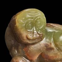 A Chinese jade carving of a mythological animal 瑞兽玉雕 Possibly Six Dynasties/Tang ???????