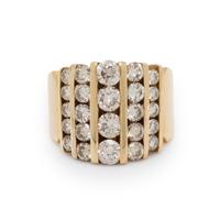 COLORED DIAMOND AND YELLOW GOLD RING