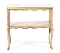 A Louis XV Style Painted Two-Tier Occasional Table Height 23 x width 25 x depth 13 inches. — 20TH CENTURY