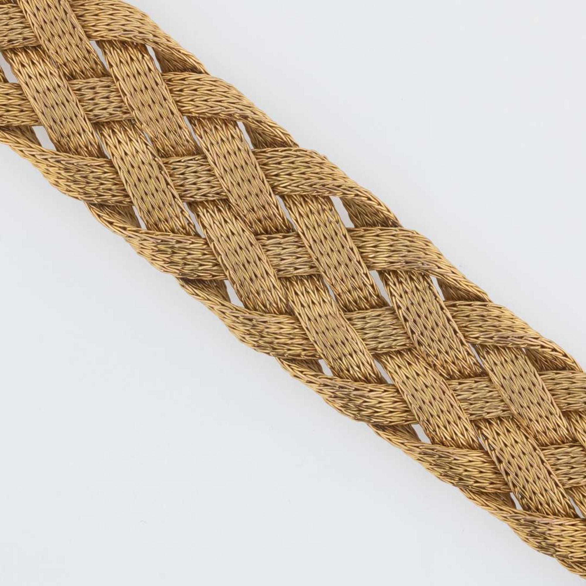 An 18K Gold Woven Bracelet