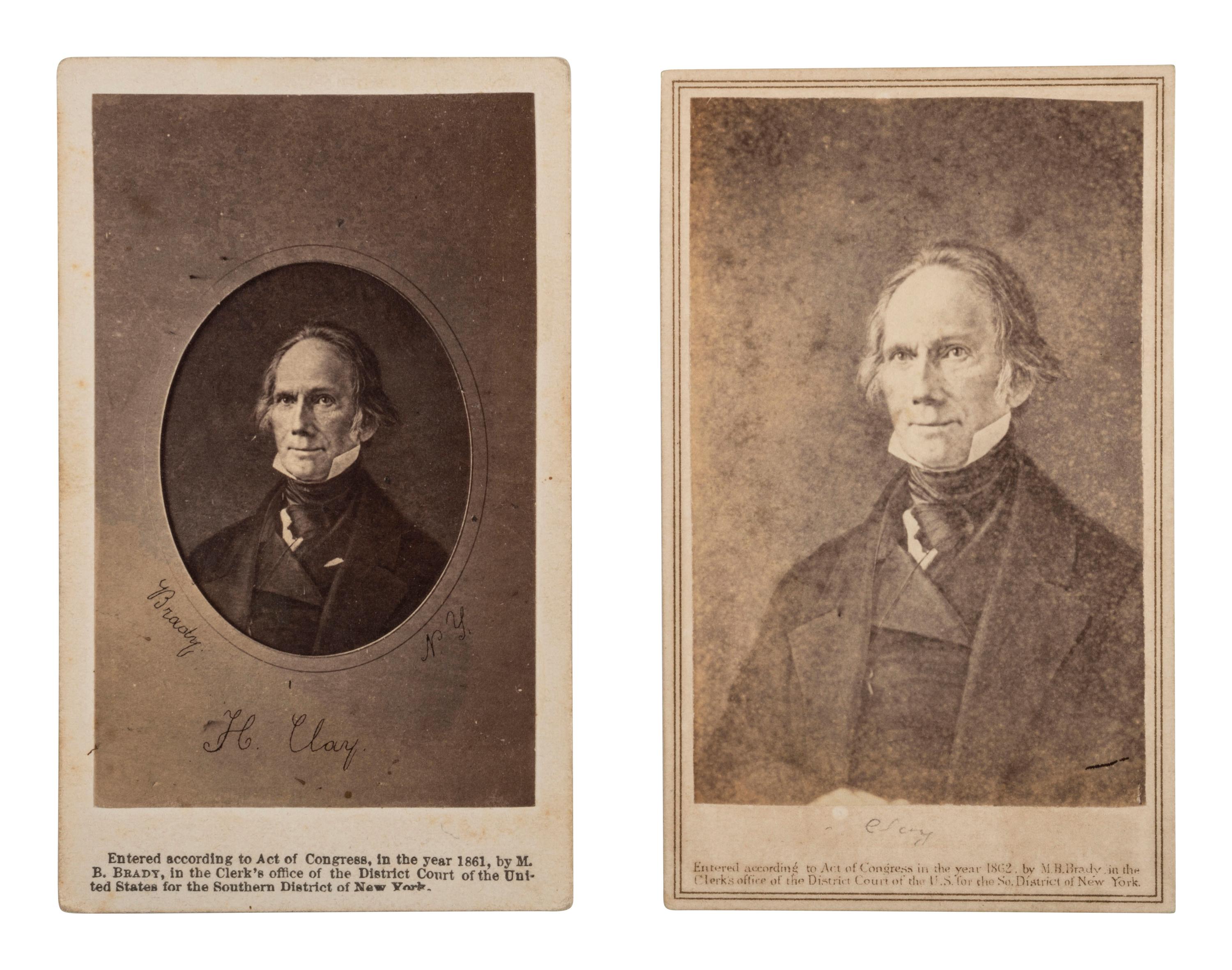 [CLAY, Henry (1777-1852) & WEBSTER, Daniel (1782-1852)]. Group of CDVs featuring the Whig statesmen.