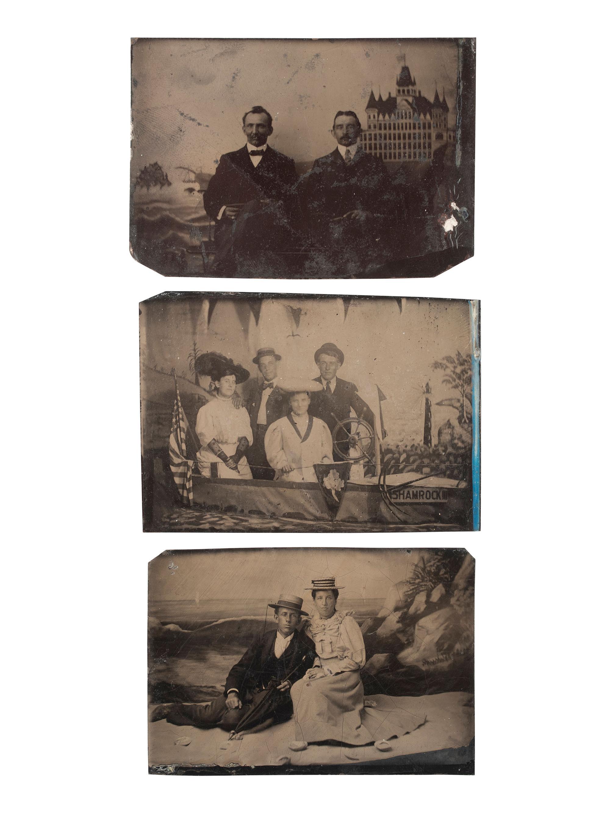 [EARLY PHOTOGRAPHY]. 40+ tintypes of men of varying ages, incl. individual and group portraits.