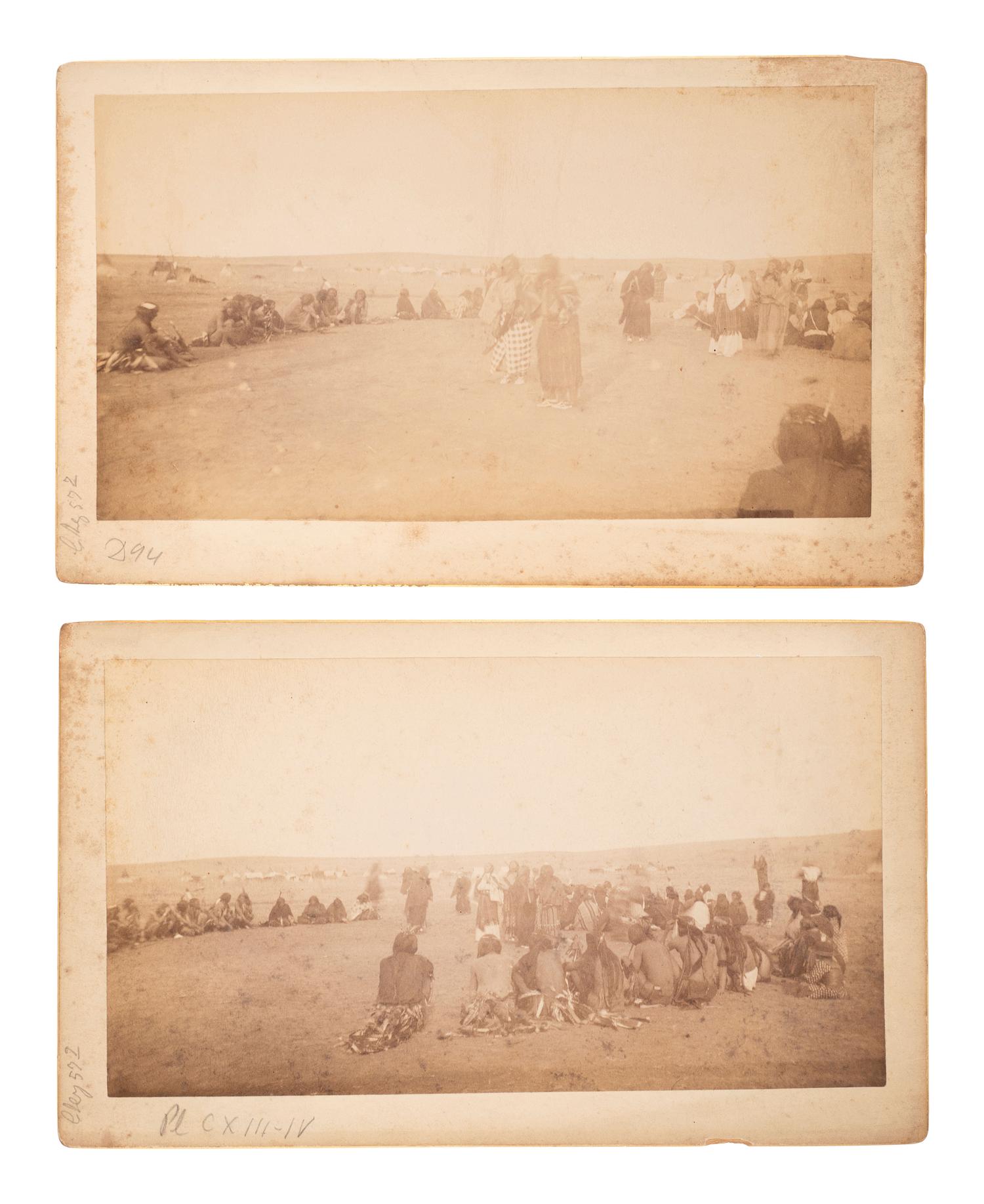 [NATIVE AMERICANS]. MOONEY, James (1861-1921), photographer. A collection of 10 photographs from Mooney’s pioneering investigations of the Ghost Dance and other Native American Circle Dances. Ca 1892-1893.