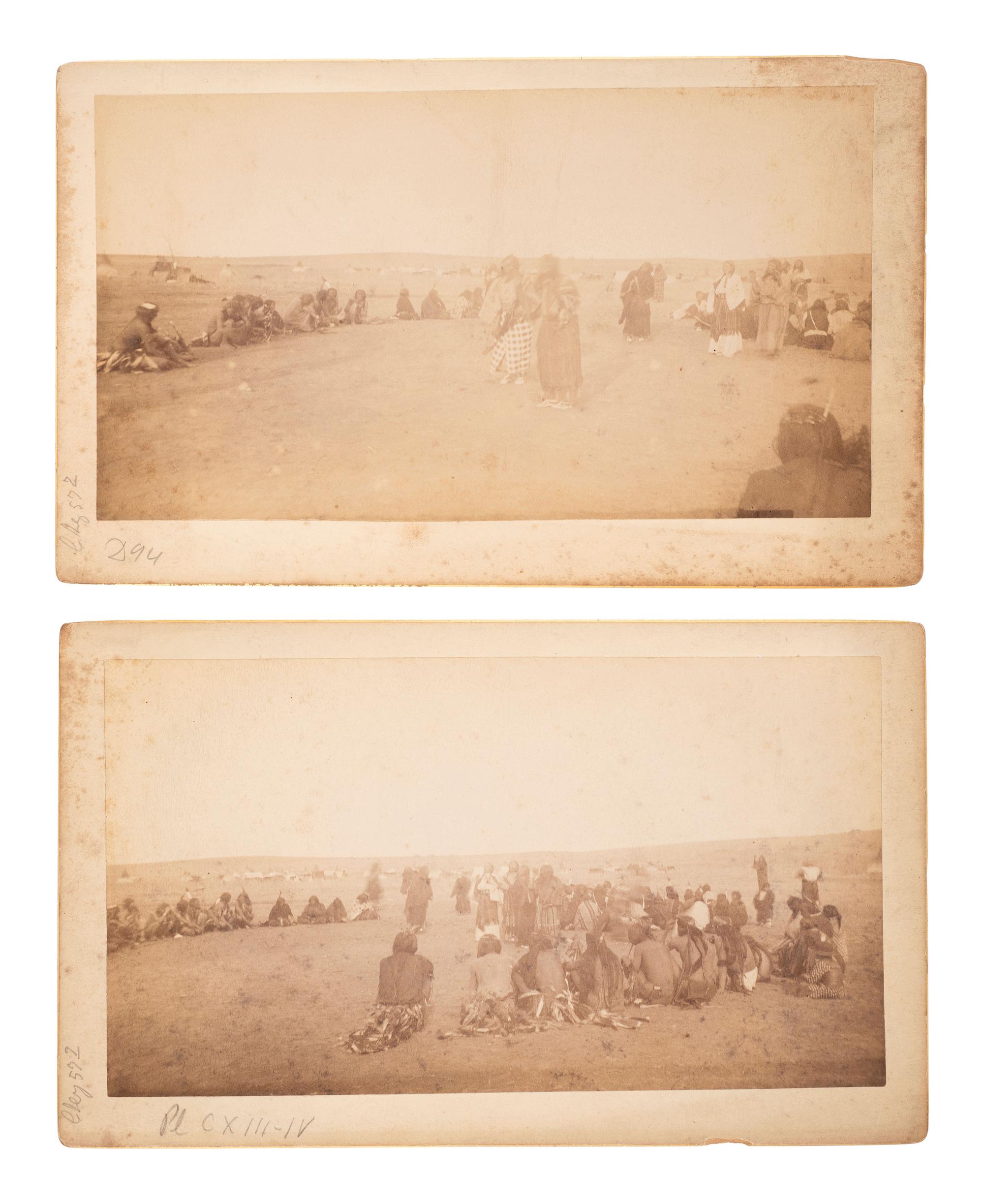 [NATIVE AMERICANS]. MOONEY, James (1861-1921), photographer. A collection of 10 photographs from Mooney’s pioneering investigations of the Ghost Dance and other Native American Circle Dances. Ca 1892-1893.